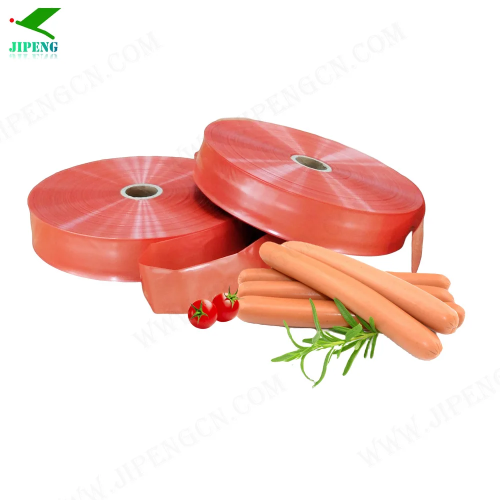 High shrink orangered nylon plastic sausage casings polyamide casing,casing folding width 55mm,Calibre 35mm