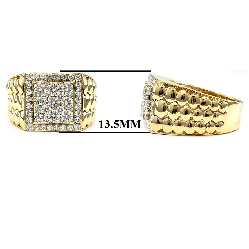 China Wholesale Fine Jewelry Valentine Best Quality Amazon Ring Yellow Gold 18k Diamond Mens Gents Ring Design For Wedding Male