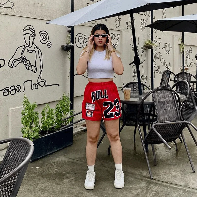 Custom Print Embroidery Patches Logo Vintage Streetwear Tackle Embroidery Plain Double Mesh Basketball Shorts for Men