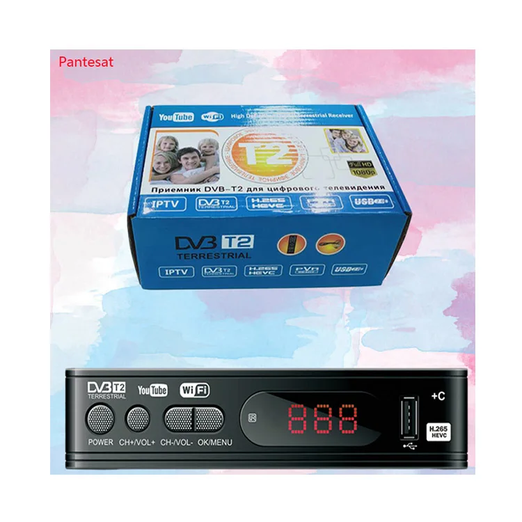 Tuner dvbt2 iptv box decoder digital terrestr dvb t2 italy tv tv tuner hevc h.265 stb popular free to air dvb t2 exprexxvpn code