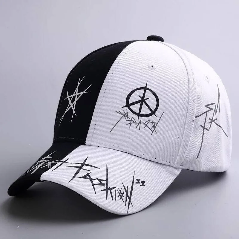 Spring Summer Cotton Adjustable Sports Hat Woman Man Letters Embroider Hats and Caps with Ring Punk Street Fashion Baseball Cap