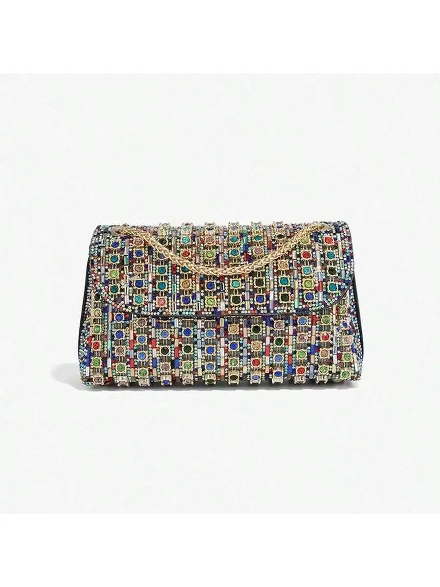 Color Rhinestone Shoulder Evening Bag Bling Purse Clutch Wholesale Luxury Evening Party Bags
