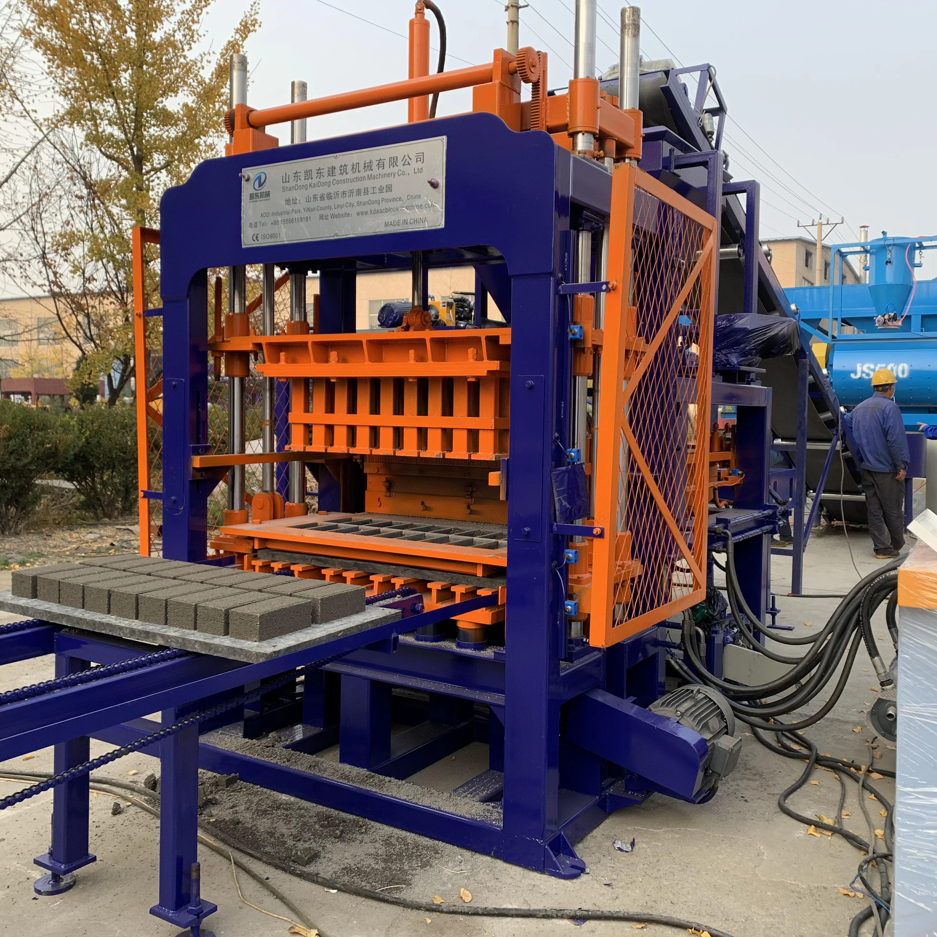 Kaidong hot selling QT5-15 hollow block machine automatic cement block machine easy operate brick machine