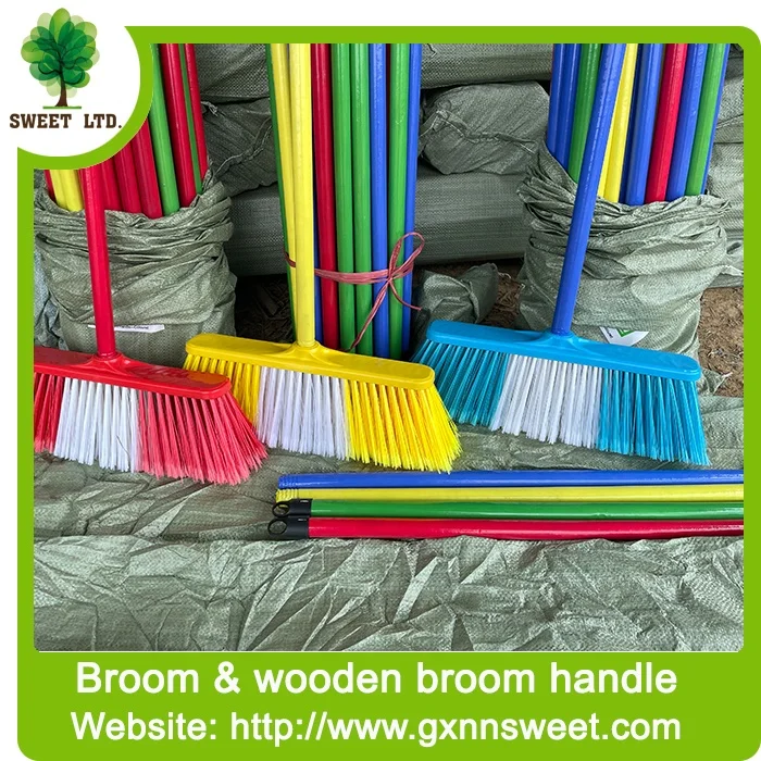 plastic cover PVC coated wooden stick for broom brush mop cleaning products household items