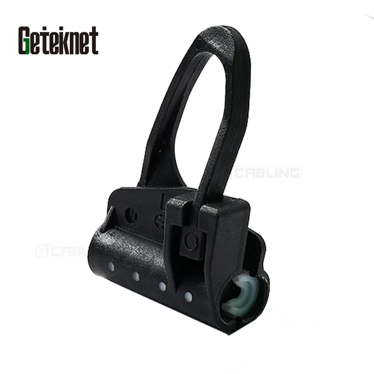 Geteknet OEM fiber optic cable Insulated Strain Outdoor plastic Suspension Clamp universal pole bracket