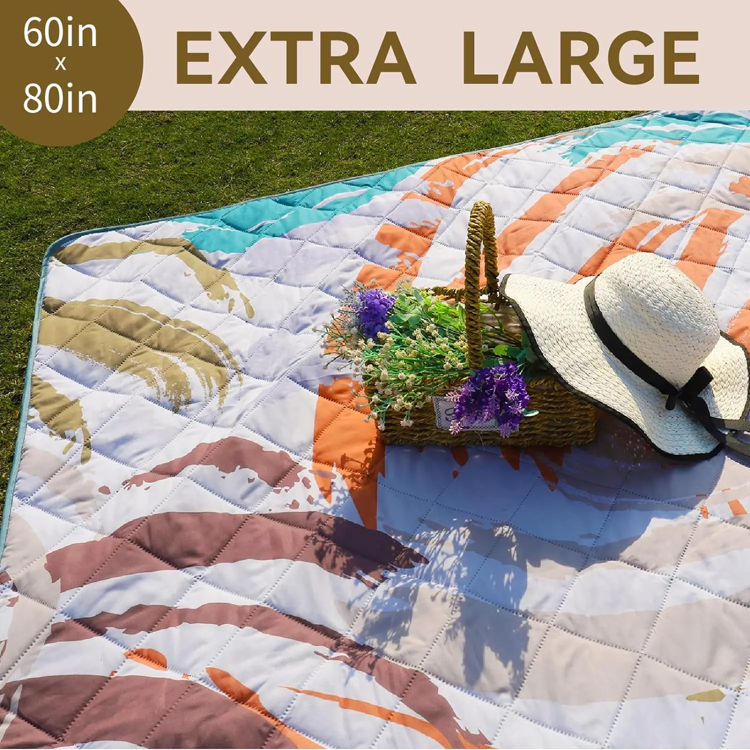 Top-selling Large Outdoor Picnic Blanket Waterproof Soft Foldable Sand free Sand-proof Beach Blanket
