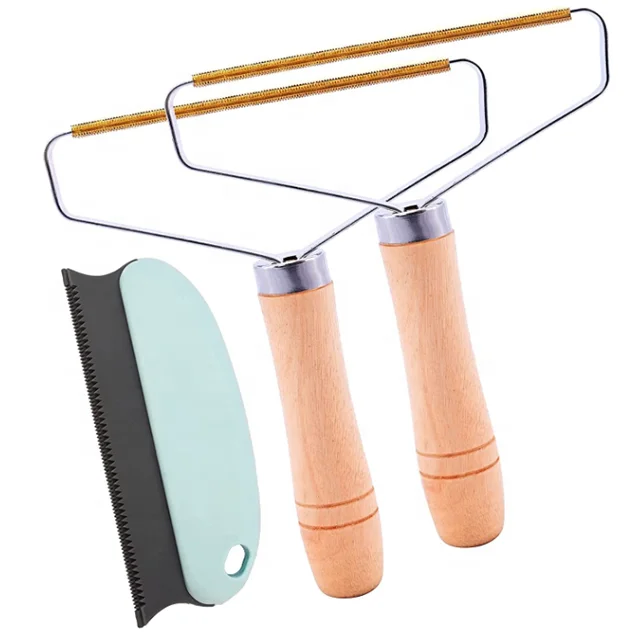2023 Hot Sale Wooden Lint Remover with Handle Clothing Pet Fur Lint Shaver Roller with Logo Customization
