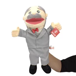 2023 Custom Human Puppet Hand Stuffed Soft Toy Plush Cloth Open Mouth Human Doll Hand Puppet Theatre Plush Puppet