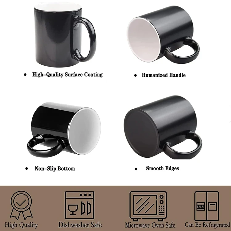 Wholesale custom logo bulk sublimation magic ceramic mugs cup heat color changing mugs as Christmas gifts