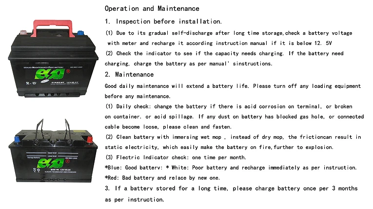ESG 12V 90AH MF Sealed Lead Acid car Battery Automotive Starting Battery High Performance good price