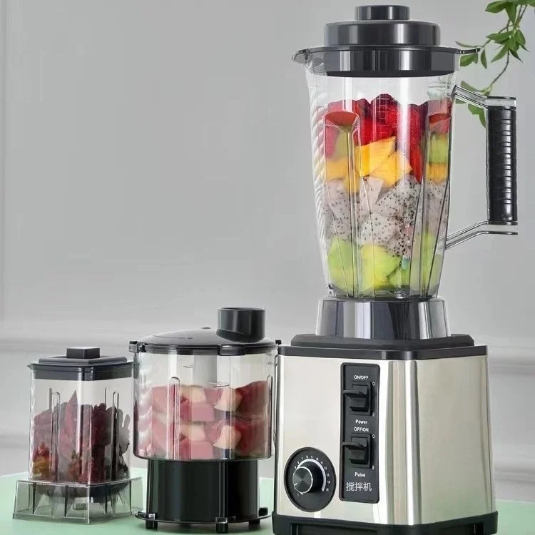 3 1 Commercial Portable Stainless Steel Blade Mixer Blender Juicer Smoothie Machine English Citrus Juicer Hotels Fruit Mixing