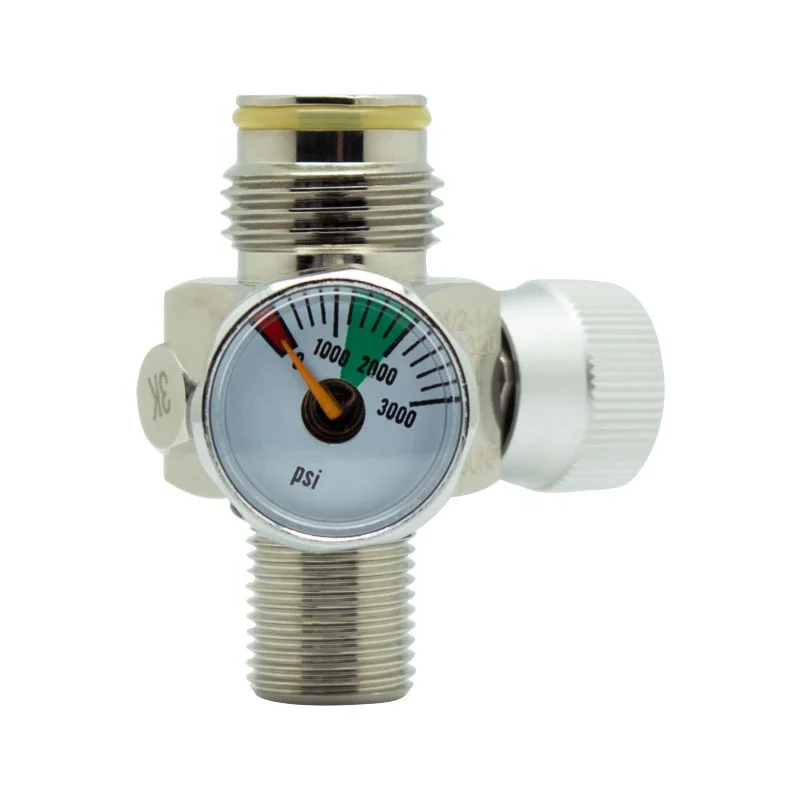 Paintball CO2 Tank On/Off Switch Valve Gauge Tools G5/8 M18 thread 3000psi gauge