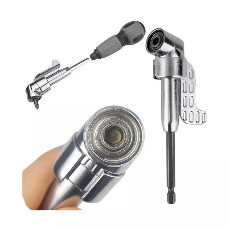 105 Degree Magnetic Angled Screwdriver Bit Adapter Holder with Quick Change Hex Shank