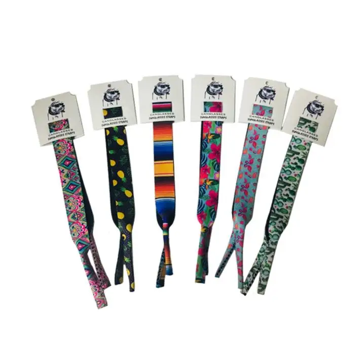 Full Colo Printing Sunglasses Lanyard with Custom Logo Sunglasses Straps Custom Logo Neoprene Cord Eyewear Retainer Cord Lanyard