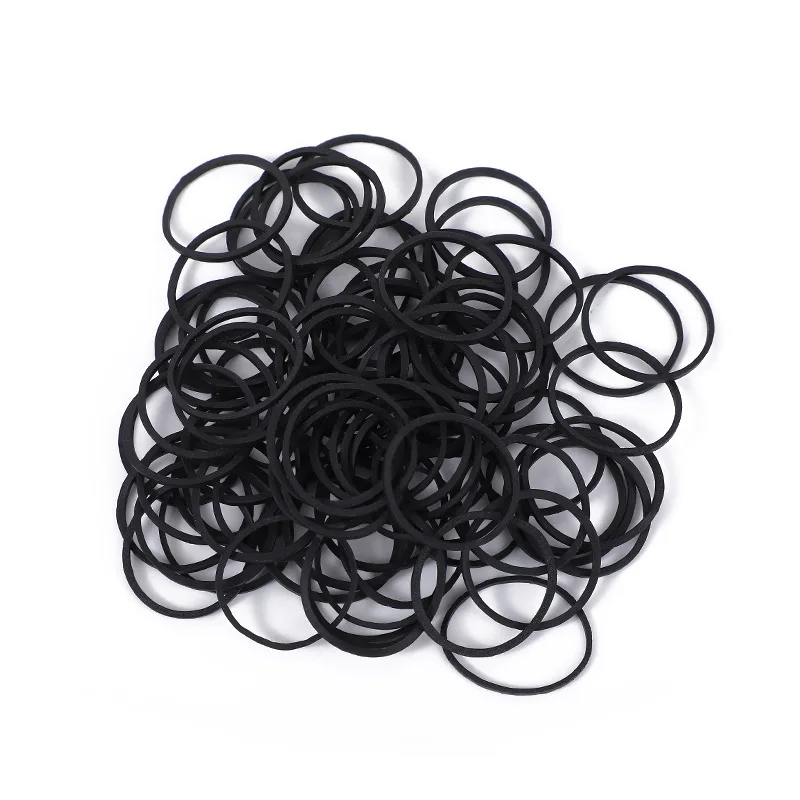 Cheap  Dia.25 black imported rubber bands special color rubber ring for hair salons natural rubber wholesale