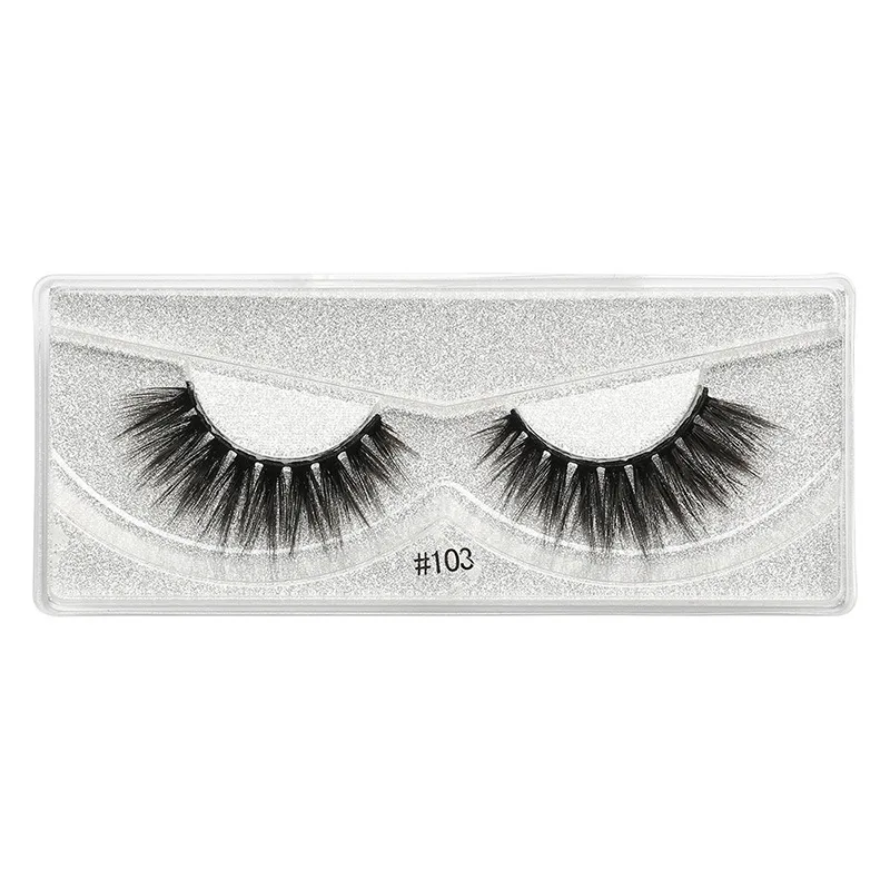 wholesale Plant fiber lashes natural 15MM strip eyelash short fluffy vegan false lash plant base strip lashes D103