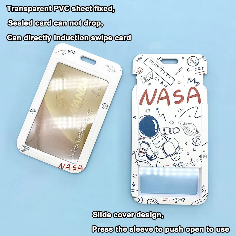 2022 hot selling ID Badge Holder Cute Credit Card Case Neck Pouch Lanyard with Cartoon Shield for Students Tee