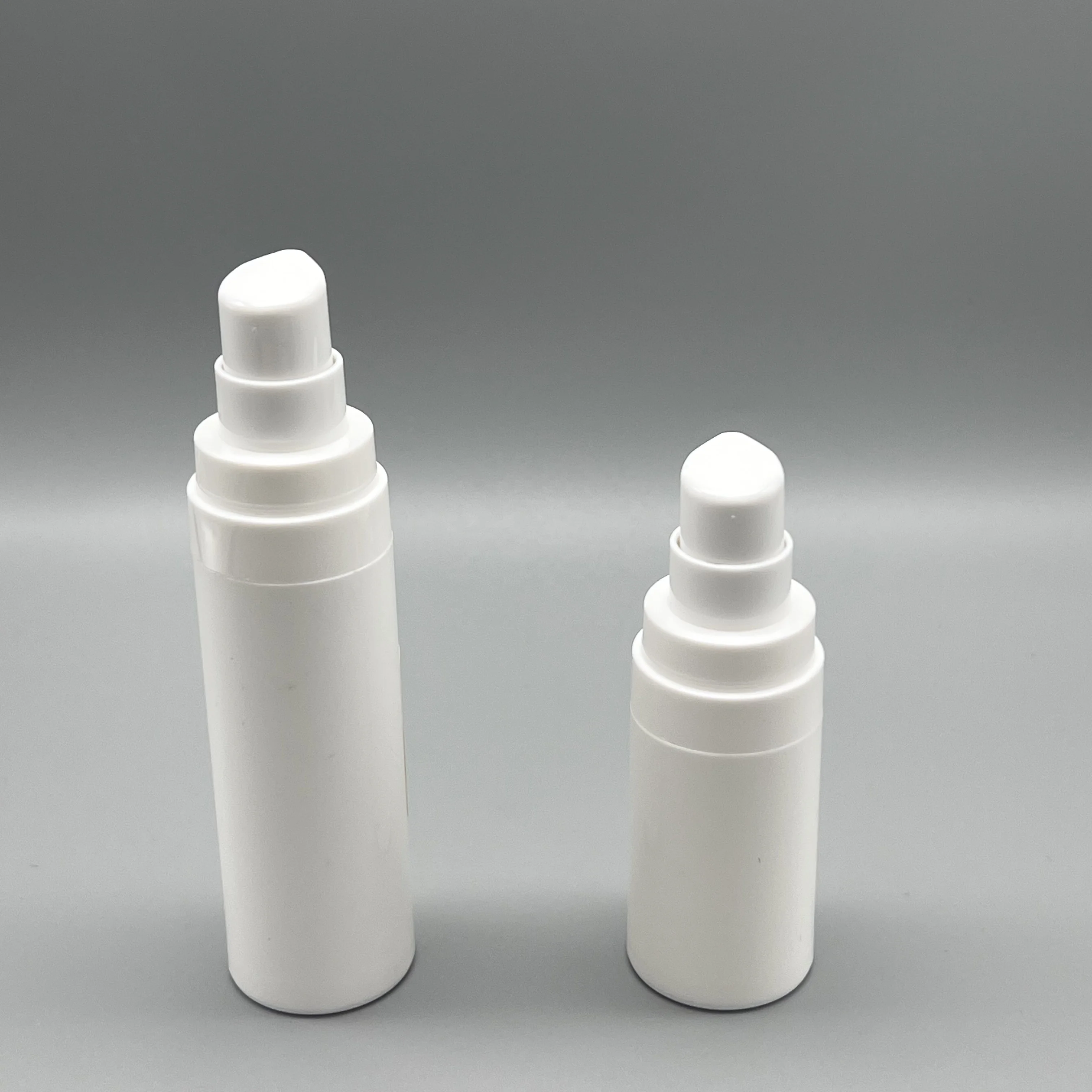 In stock Cosmetic Packaging 15ml 30ml 50ml white plastic cosmetic acrylic cream airless bottle for lotion vacuum pump