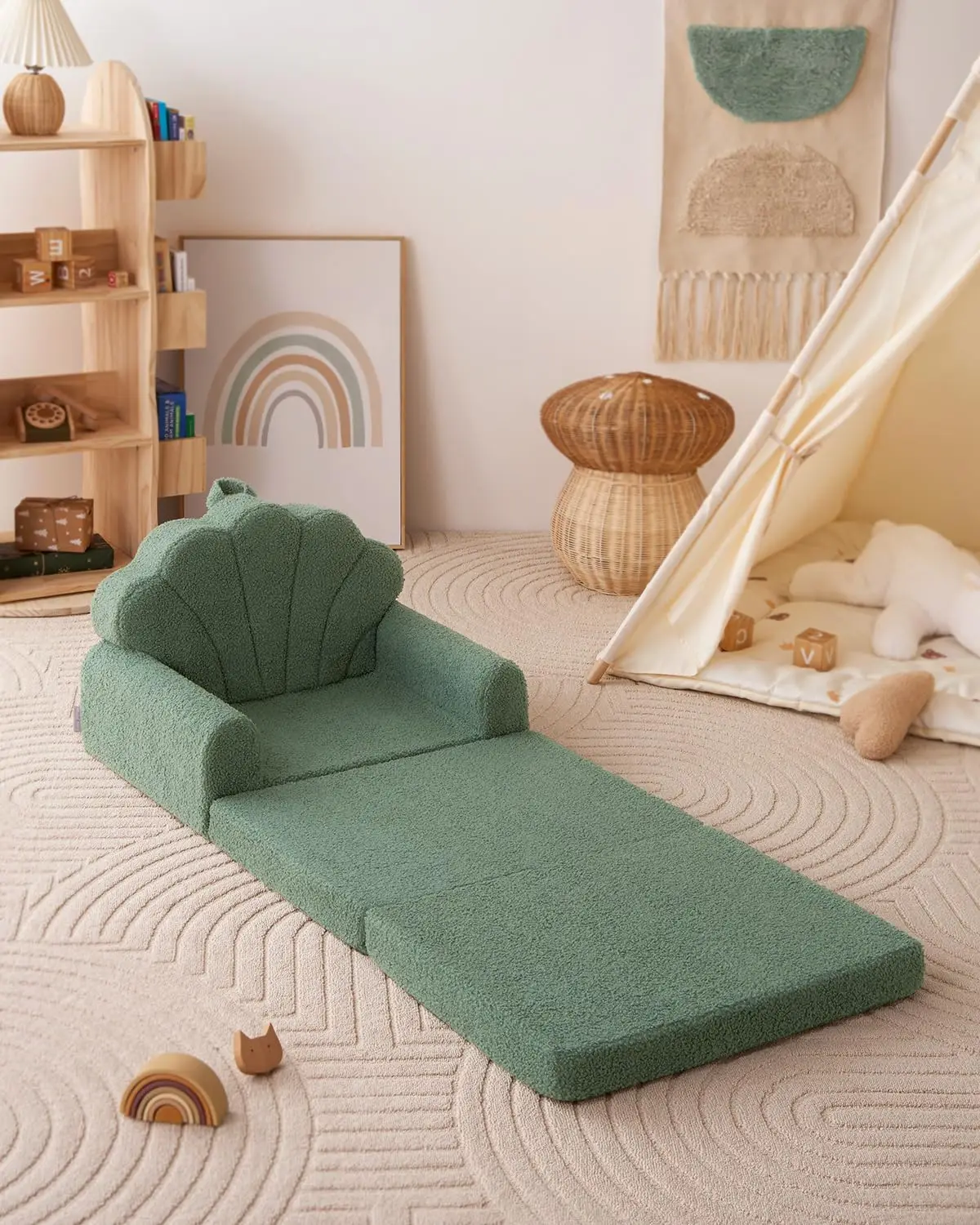 2024 New product sponge 2-in-1 foldable washable kids play sofa for kids play room