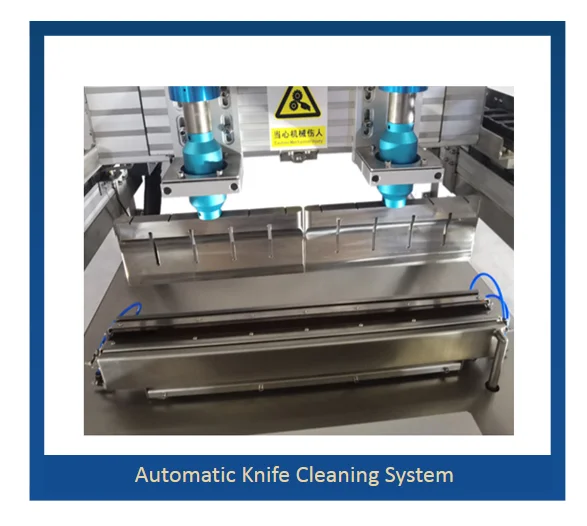 industrial food machinery ultrasonic biscuit roll cake cutter robotic ultrasonic cake slicing machine