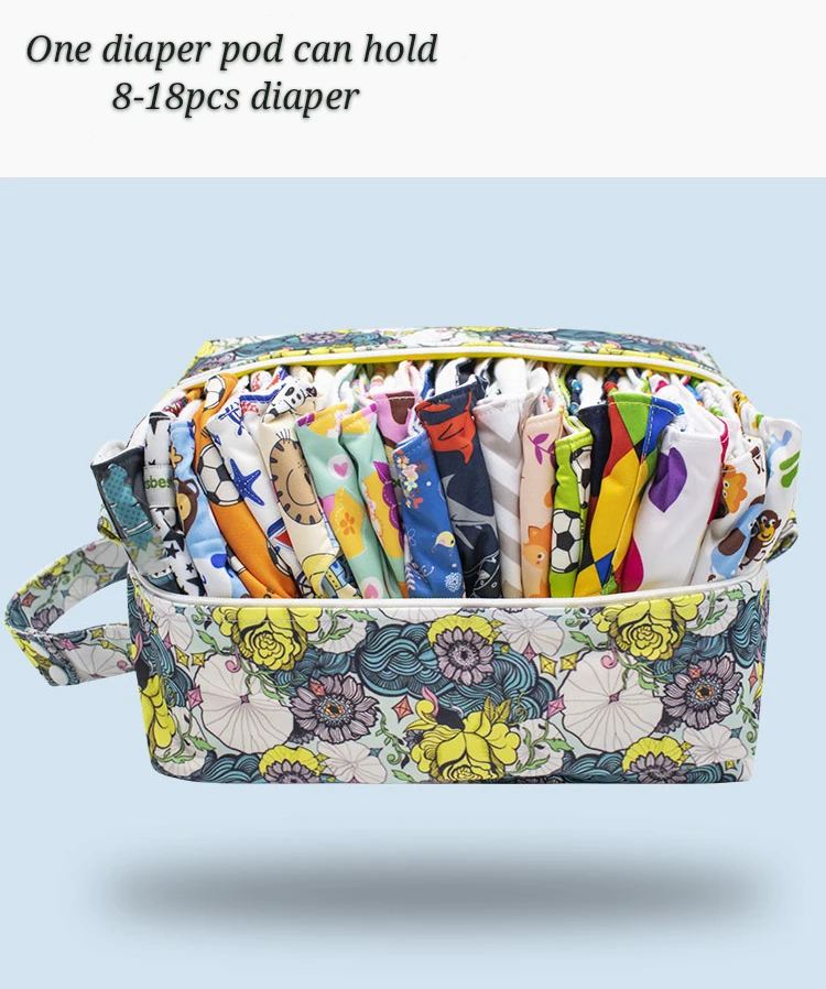 Portable Multi-functional 3D diaper pod bag large capacity durable waterproof PUL mummy storage travel bag holder with handle
