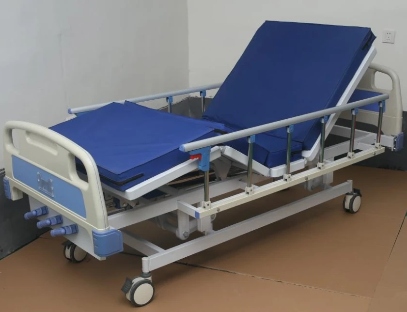 ABS bedhead iron frame two function manual crank hospital bed direct factory in hengshui city with cheap price