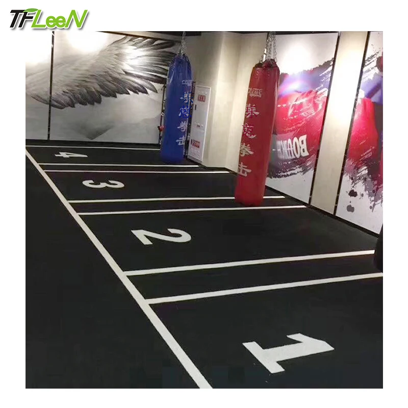 Customized green artificial grass carpet gym turf with numbers and white lines Pet Mat gym garden soccer field sports ground to