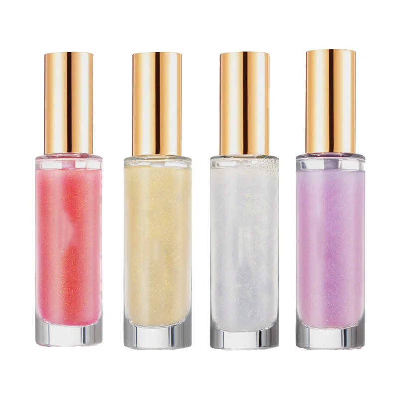 4 Colors Private Label Cruelty Free Long lasting Vegan Liquid Shimmer Body Face Spray Highlighter Make Up