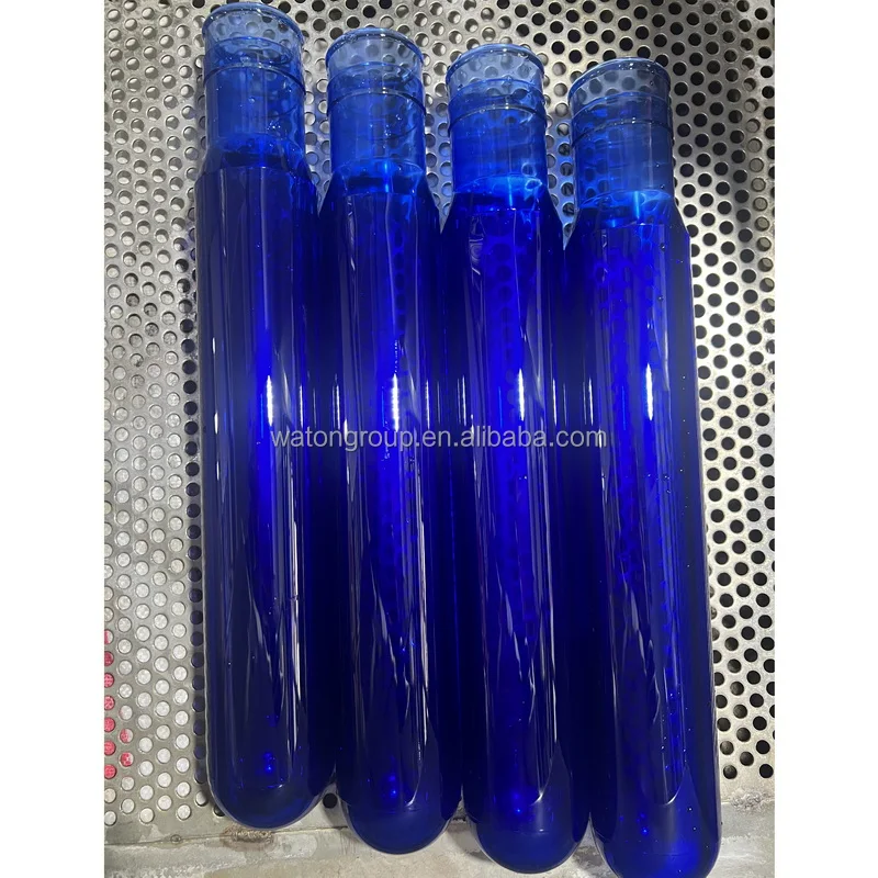 55MM NECK TRANSPARENT BLUE PET PREFORMS IN STOCK FACTORY SALE