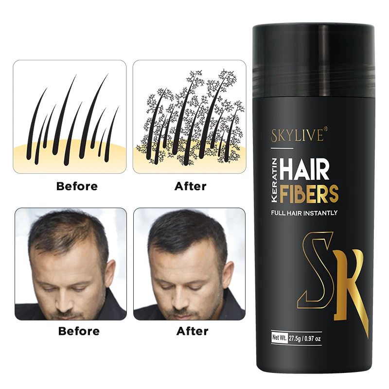 New arrival hair building fibers powder spray fast root cover up fiber spray for thinning hair concealer fiber spray