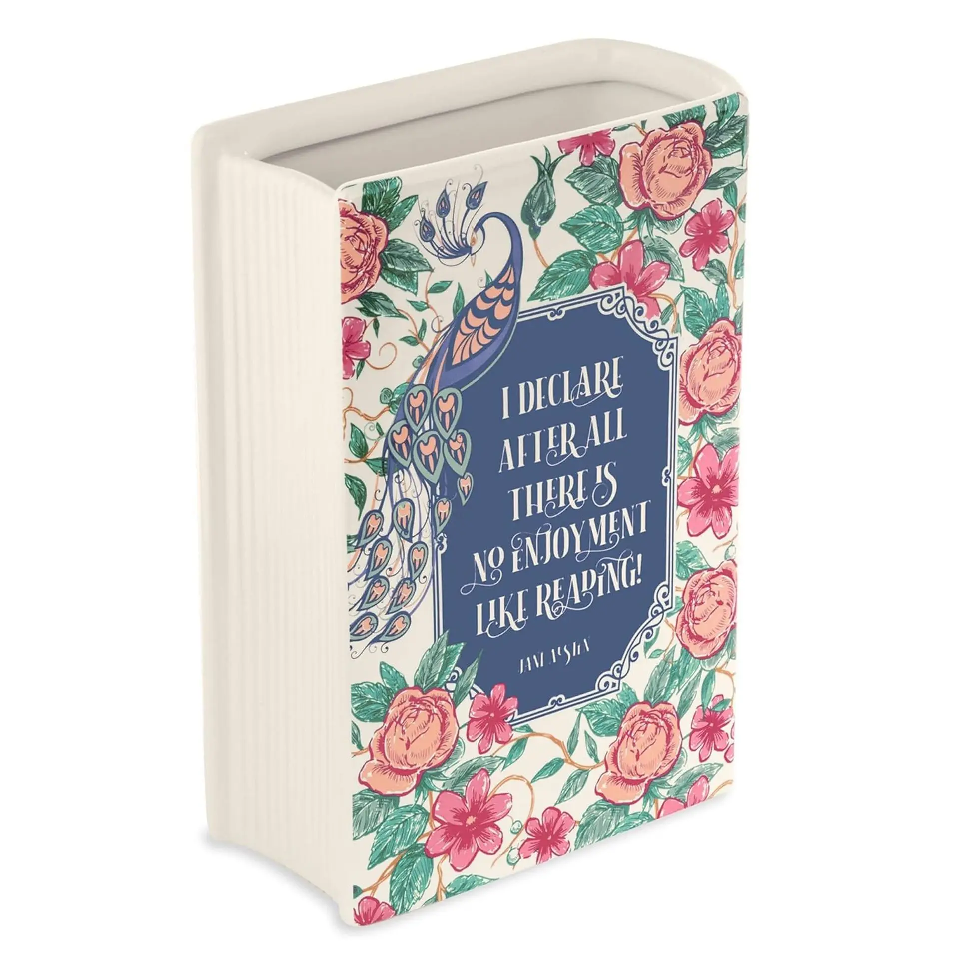 Creative book shaped ceramic vase For Home Decoration