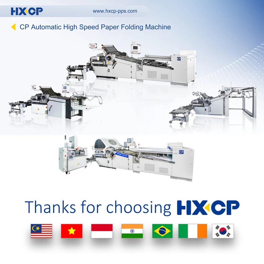HXCP непрерывная подача бумаги Складная машина тиснение формы папки для рукоделия канцелярские листы складки папка 40-120 г/м2