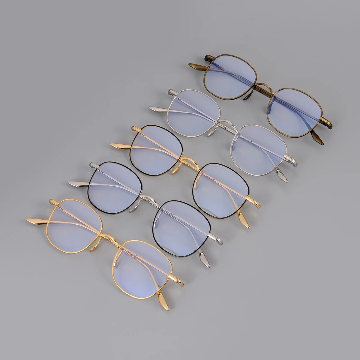 Business box pure titanium glasses frame integrated nose bracket spot glasses frame for men and women