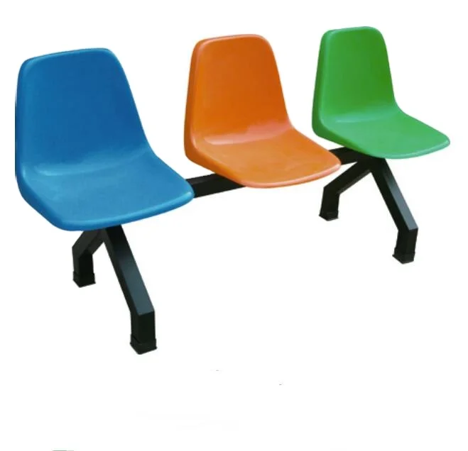 Multi person iron foot fiberglass laboratory row chair and table