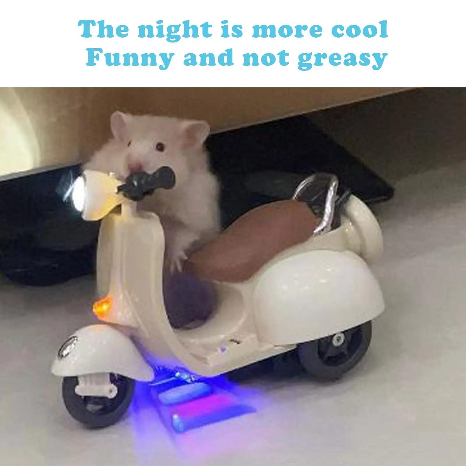 Hamster Stunt Motorcycle Hamster Toys 360 Degree Toy Electric Pet Scooter Light Music Rotating Gifts Supplies