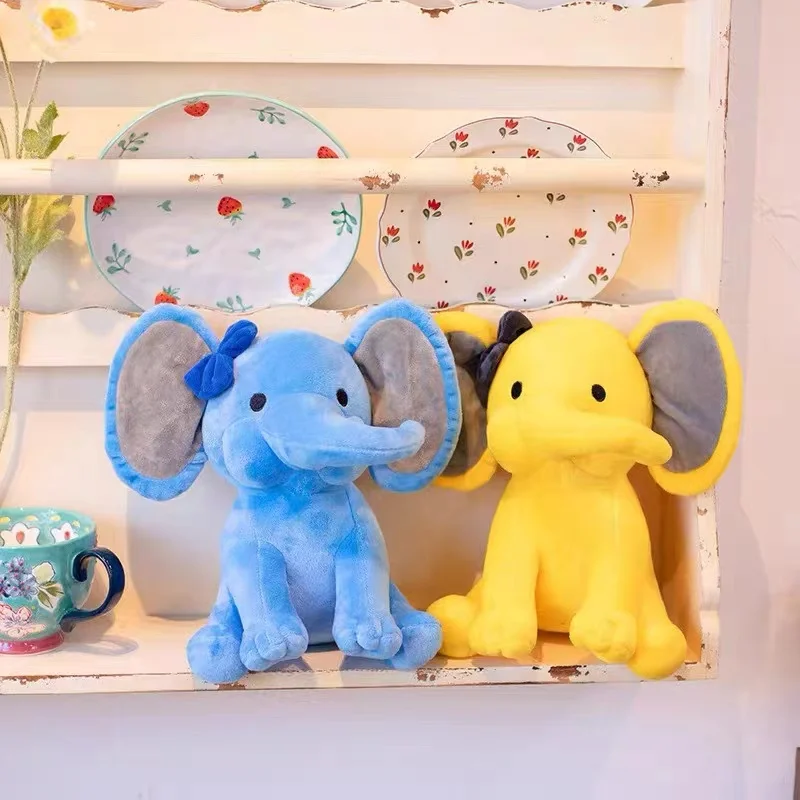 Color plush and stuffed elephant toys with big ears Wholesale custom cheap cute soft elephant plush toy