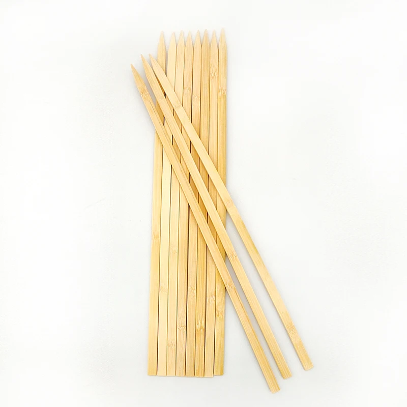 Экологичные Шпажки для барбекю, широкие плоские бамбуковые шпажки, бразильские