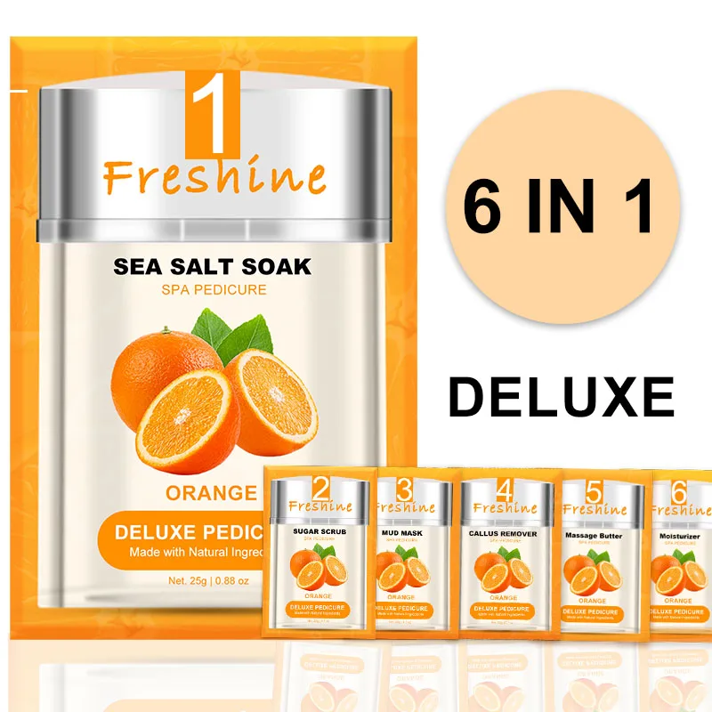 Deluxe Pedicure Box Disposable Korea Oem Pedicure Spa 4 In 1 Kits Bag Pedicure Foot Spa Kit Dead Sea Salt Scrub Private Label