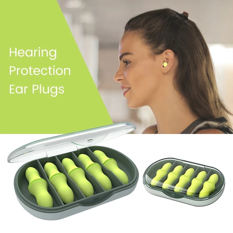 5/20/30/40/60Pcs Noise Reduction Earplugs For Travel Sleeping Lightweight Portable Soundproof Foam Earplugs