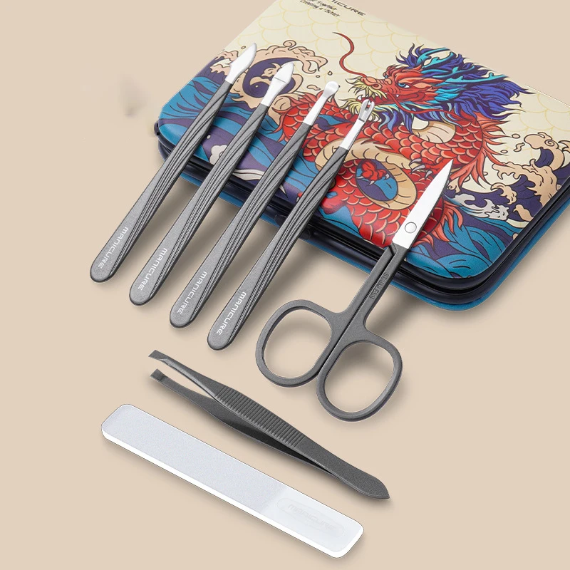 10psc black white Professional Manicure Set Personal Care Travel Kit Fancy Wedding Gifts Manicure and Pedicure Set for Guests