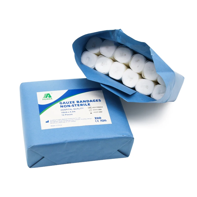 Wholesale Medical Factory Price Fabric Dressing Gauze First Aid pure cotton gauze Bandage Rolls