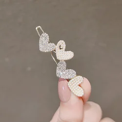 Simple Lovely Bow Hair Ornament Sweet Heart Rhinestone Pearl Hair Pins For Girls Beautiful Decoration (H016C)