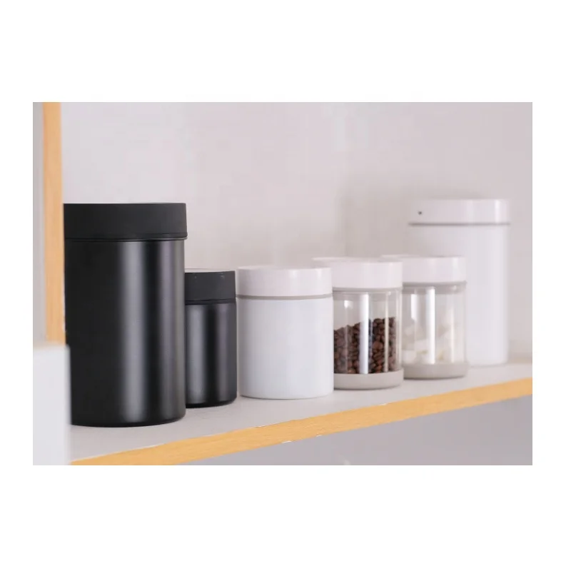 Factory wholesale coffee beans storage jar vacuum container canister with FCC EMC