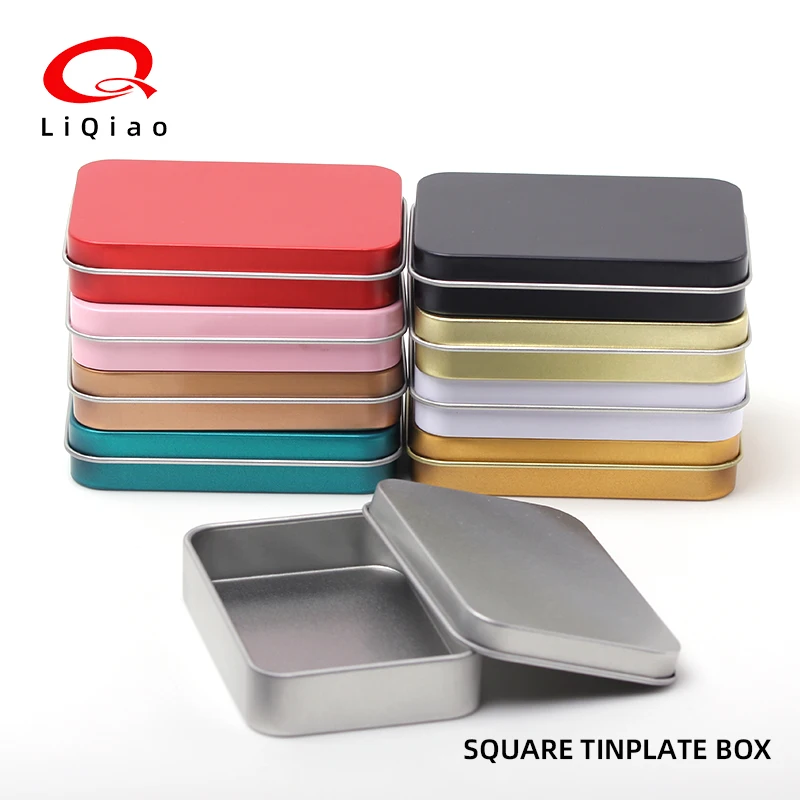 OEM ODM Customized Portable Rectangular Metal Gift Box Tin Hinged Tin Box Custom Jewelry Boxes