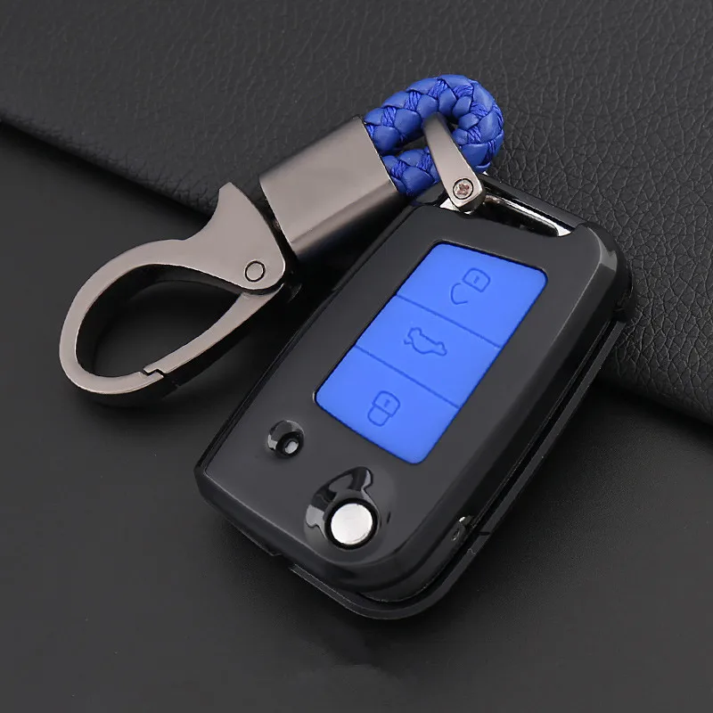 Carbon Fiber Car Key Case Bag Cover For Volkswagen VW Golf 7 MK7 Tiguan Touran 2017 For Skoda Octavia A7 RS For Seat Leon Ibiza