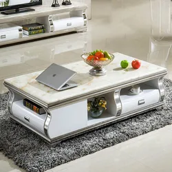 modern style  still glass  coffee table  and TV stand  set  0962