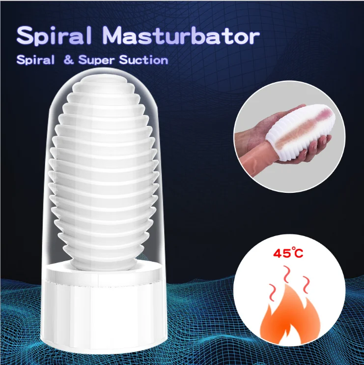 Hot sale  spiral  super sucking heating male masturbator sex toys for men masturbating cup