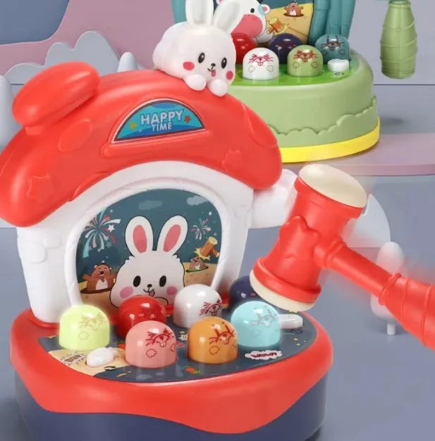 Educational Toys Lighting Musical Electric Board Game Knock Hit Hamster Whack A Mole Toy For Toddler