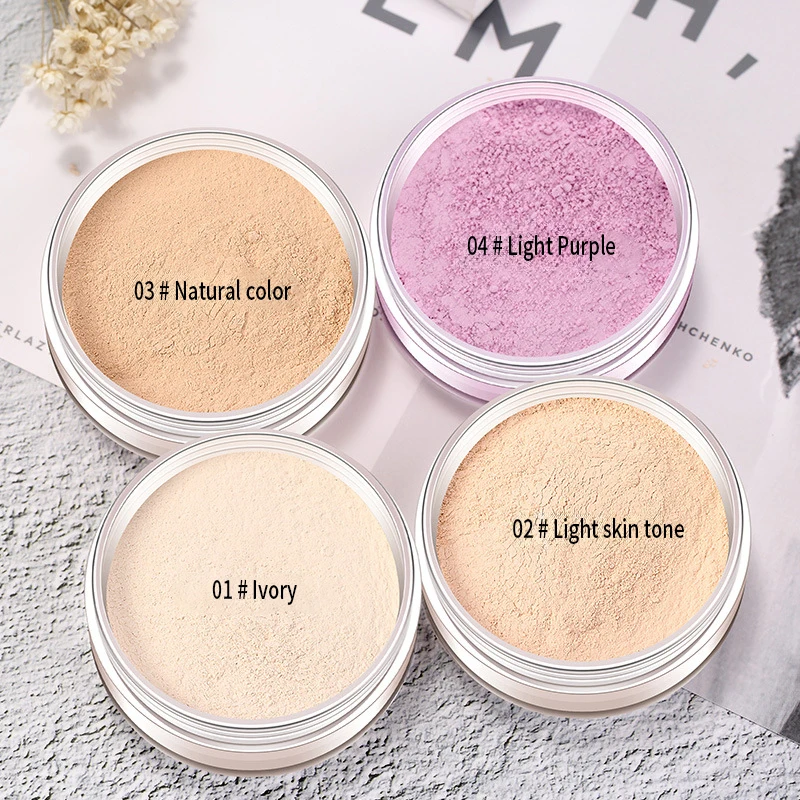 4 Colors Mineral Private Label Custom Waterproof Long Lasting Moisturizer Makeup Foundation Product Oil Control Loose powder