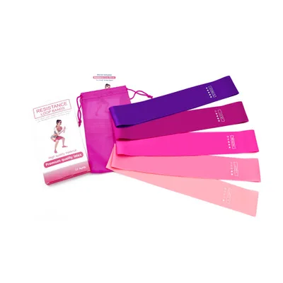 Fitness wholesale strong stretching gym elastic custom printed latex resistance mini loop exercise hip circle band set